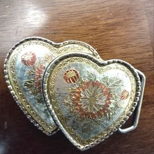 Double heart belt buckle